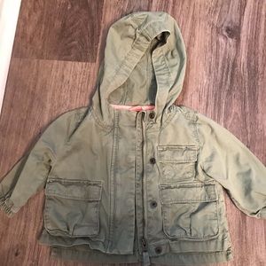 Baby Girl Army Green Utility Jacket